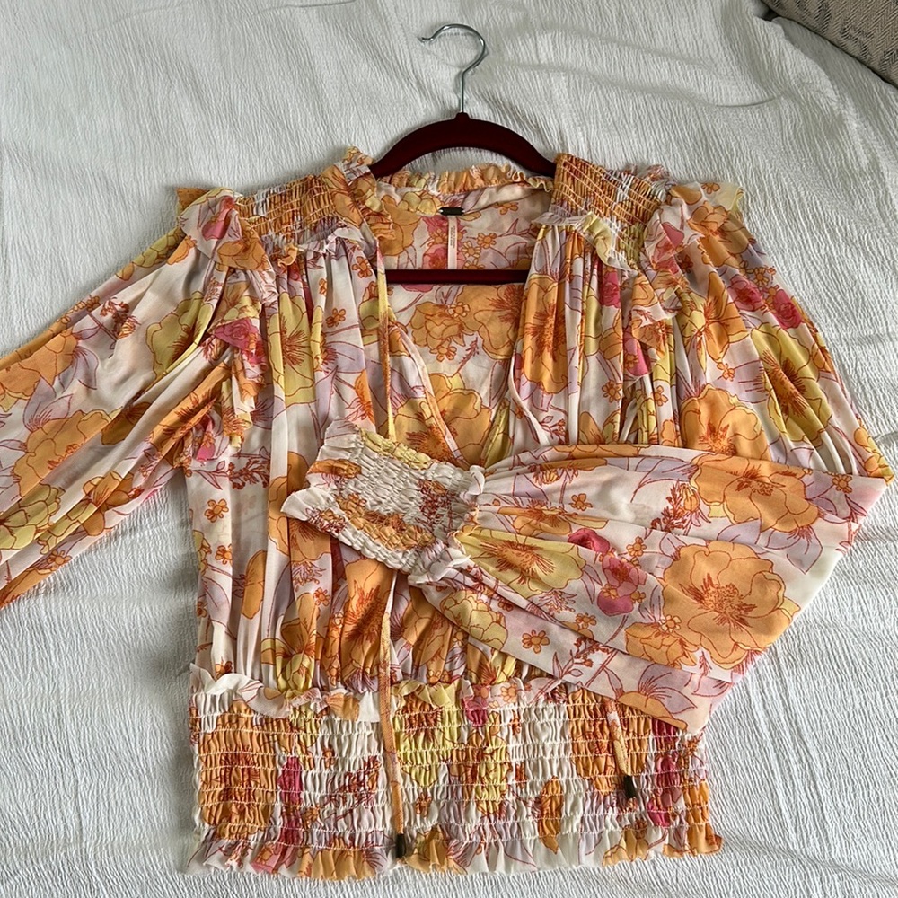 Free People Floral Blouse